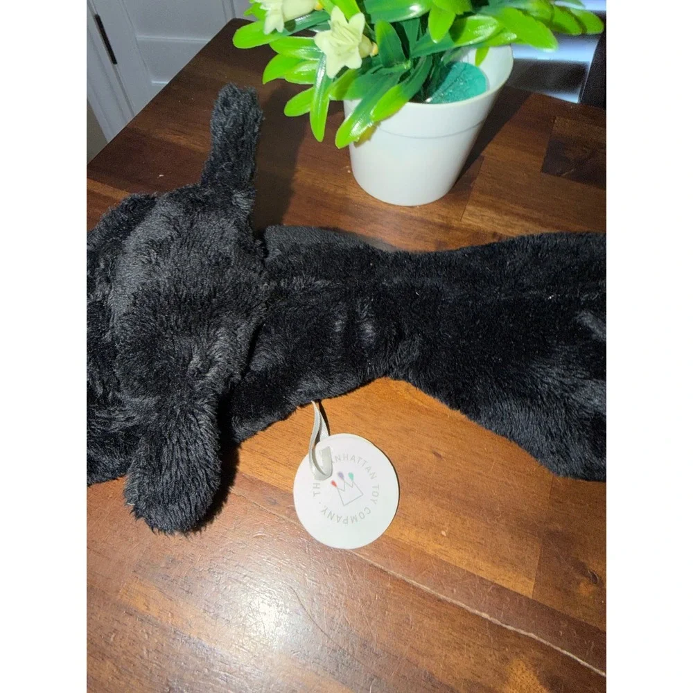Manhattan Toy Company Black Cat Plush Ziggy green Eyes Floppy Stuffed Animal 12
